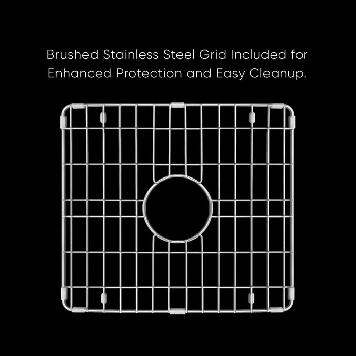 Whitehaus 24" Undermount Fireclay Kitchen Sinks, Stainless Steel Grid WHUF2418