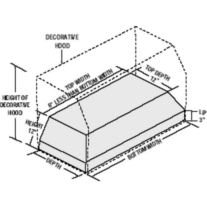 Vent-A-Hood 34 3/8 Wall Mounted Hood Liner Insert, BH234SLDSS