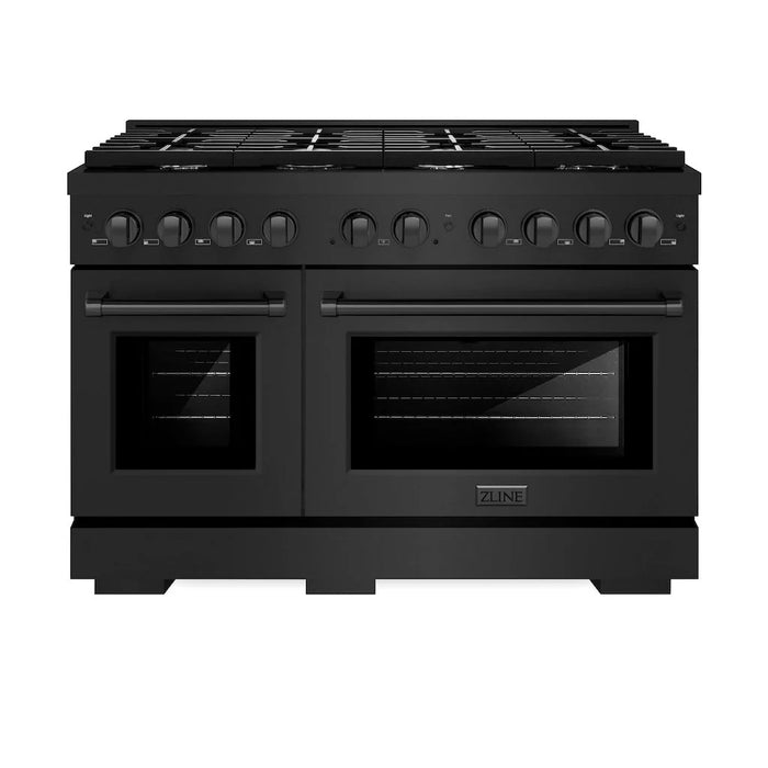 ZLINE 48 in.Gas Range, Convection Gas Oven, Black Stainless Steel, SGRB-48