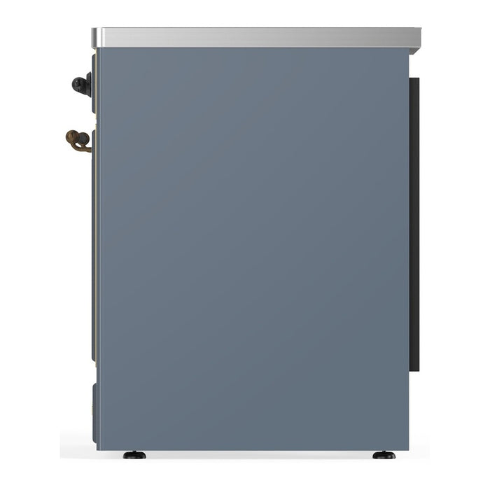 ILVE 30"Majestic III Induction Range, Blue Grey, Burnished Trim UMIB30QNR3BGB