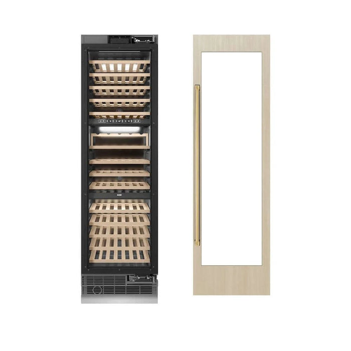 ZLINE 24" Triple Zone 100 Bottle Panel Ready Column Wine Cooler Polished Gold RBCWVZ-24-G