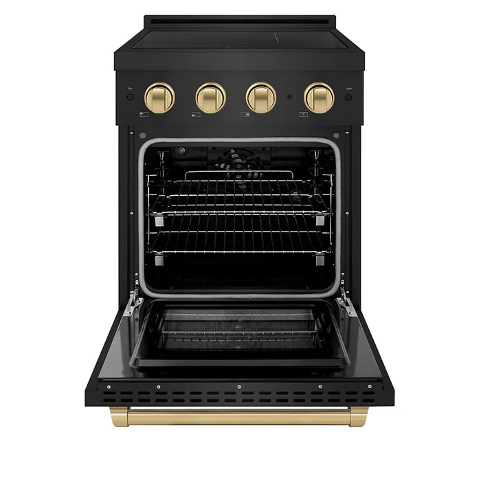 ZLINE 24" Paramount Induction Range, Cooktop, Electric Convection Oven, Accents SINRBZ-24