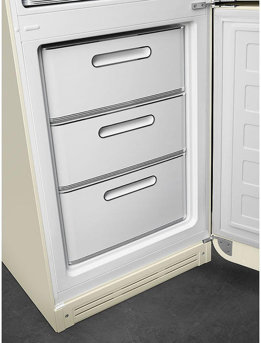 SMEG 50s Retro Style Series 24 Inch Counter Depth Freestanding Bottom Freezer Refrigerator, FAB32URCR3 SMEG