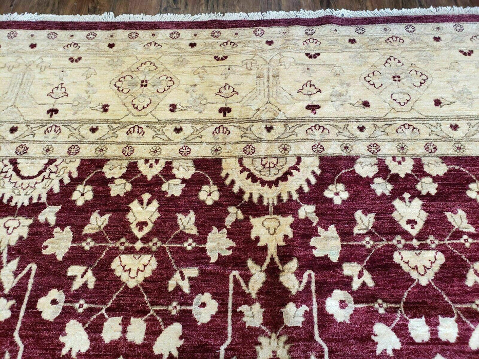10' X 14' Vintage Handmade PESHAVAR CHOBI Pakistani Agra wool Carpet Nice