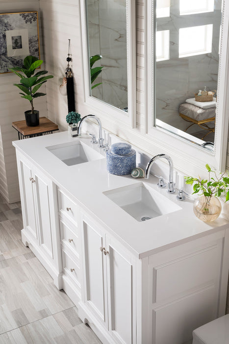 James Martin De Soto 72" Double Bathroom Vanity, Bright White
