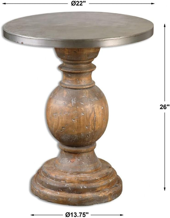 Farmhouse Blythe Wooden Accent Table, Brown