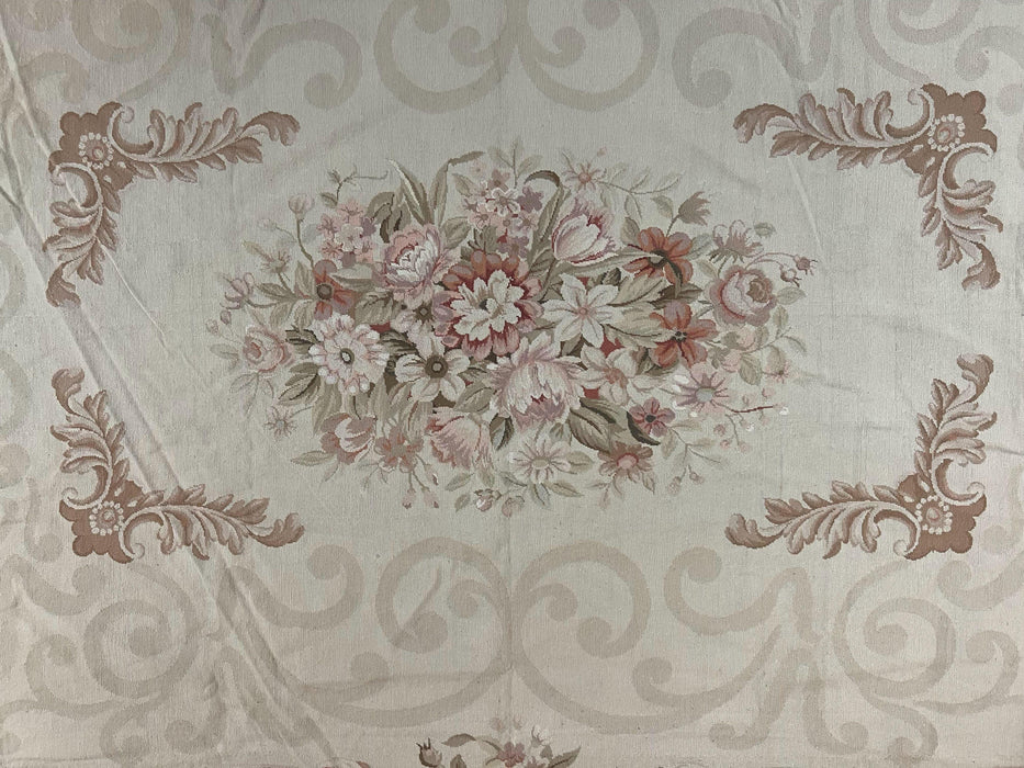 10x14 Aubusson Rug, Wool Handmade Vintage Carpet, French European Design, Elegant