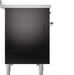 ILVE Nostalgie II 48" Electric Range, Glossy Black, Chrome Trim UPI486NMPBKC ILVE