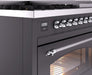 ILVE Nostalgie II 48" Dual Fuel Liquid Propane Range, Matte Graphite, Chrome Trim UP48FNMPMGCLP ILVE