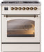 ILVE Nostalgie II 30" Dual Fuel Liquid Propane Range, Antique White, Bronze Trim UP30NMPAWBLP ILVE