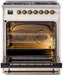 ILVE Nostalgie II 30" Dual Fuel Liquid Propane Range, Antique White, Bronze Trim UP30NMPAWBLP ILVE