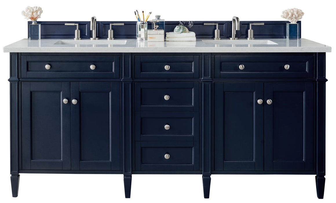 James Martin Brittany 72" Double Bathroom Vanity, Victory Blue