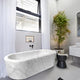 Imperial White Marble Hand Carved Freestanding Luxury Soaking Bathtub - 32x70x20