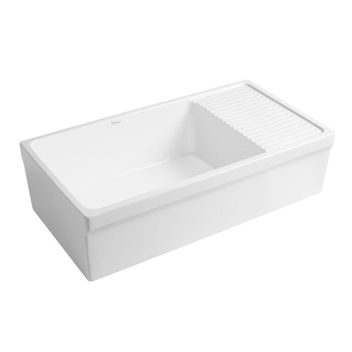 Whitehaus 36" Farmhouse Quatro Alcove Large Fireclay Kitchen Sink WHQD540-M