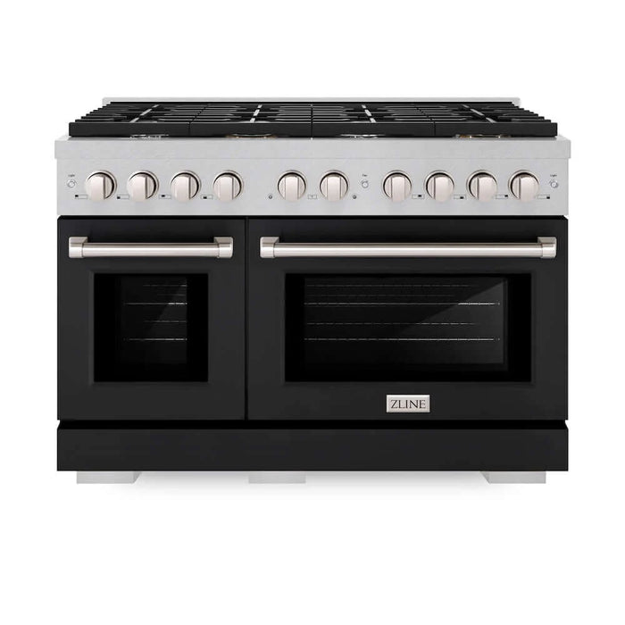 ZLINE 48"Gas Range, Convection Gas Oven, DuraSnow® Black Matte, SGRS-BLM-48