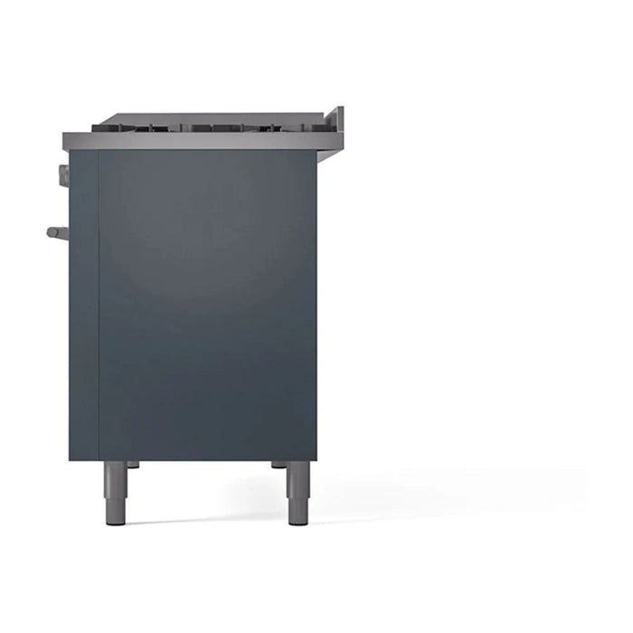 ILVE 48"Professional Plus Dual Fuel Range, Blue Grey UP48FQMPBG
