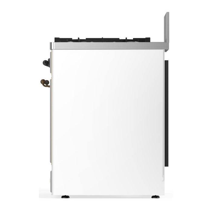 ILVE Majestic III 30" Dual Fuel Range, White Copper Trim UM30QNR3WHP