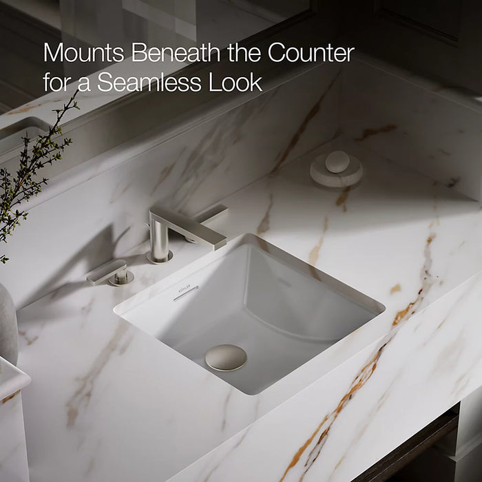 KOHLER Brazn 16-1/4" square undermount bathroom sink K-21056