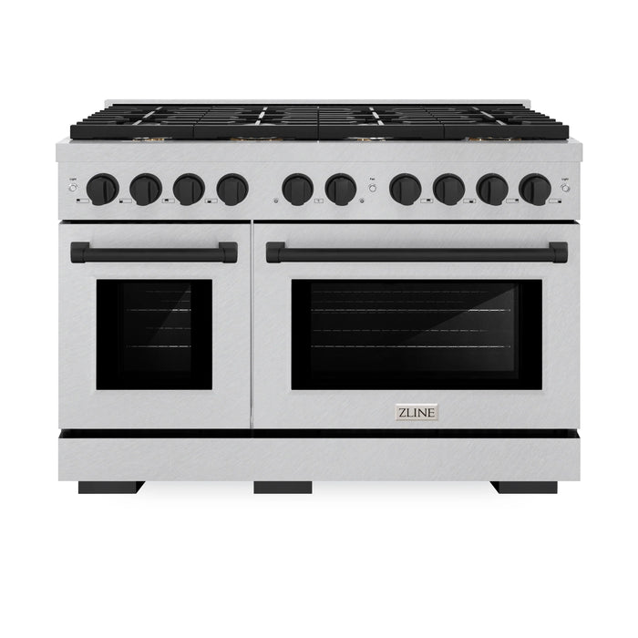 ZLINE 48"Paramount Dual Fuel Range DuraSnow® Matte Black SDRSZ-48-MB