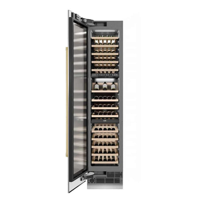 ZLINE 18"Triple Zone 68 Bottle Left Hinge Column Wine Cooler, Stainless Steel Polished Gold RCWVLZ-30418-G