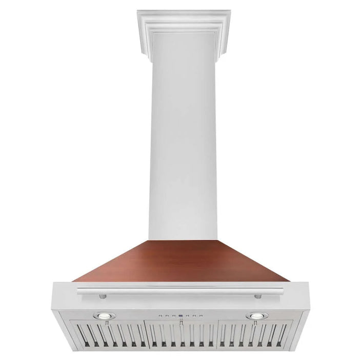 ZLINE Convertible Stainless Steel Range Hood, Copper Shell, Stainless Steel Handle KB4STX-C