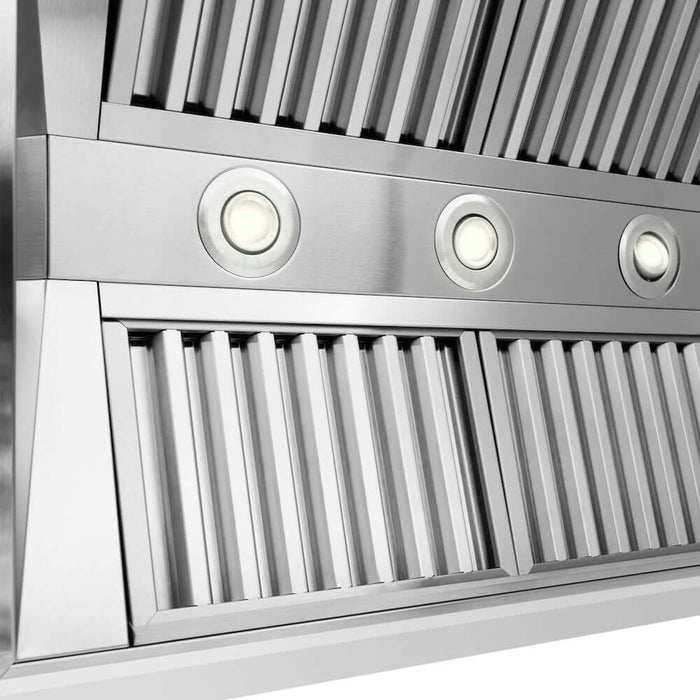 ZLINE Wooden Wall Mount Range Hood in Rustic Bright White Finish 355WW-36