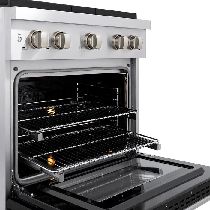 ZLINE 30" Paramount Dual Fuel Range DuoPro™ Cooktop, Electric Convection Oven PSDRS-BLM-30