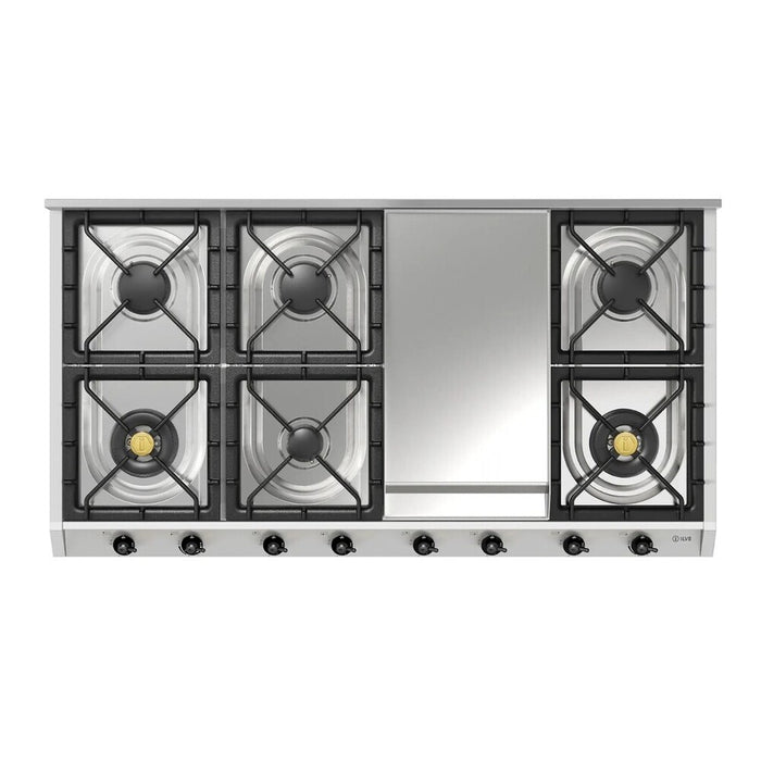 ILVE Nostalgie II 48" Built-In Gas Cooktop UHCP1265FNSSB