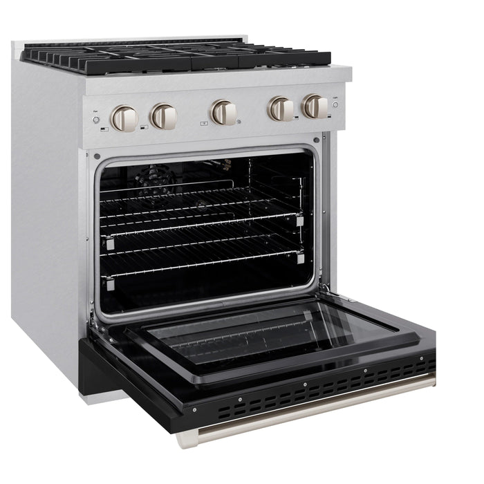 ZLINE 30"Gas Range, Convection Gas Oven, DuraSnow® Black Matte, SGRS-BLM-30