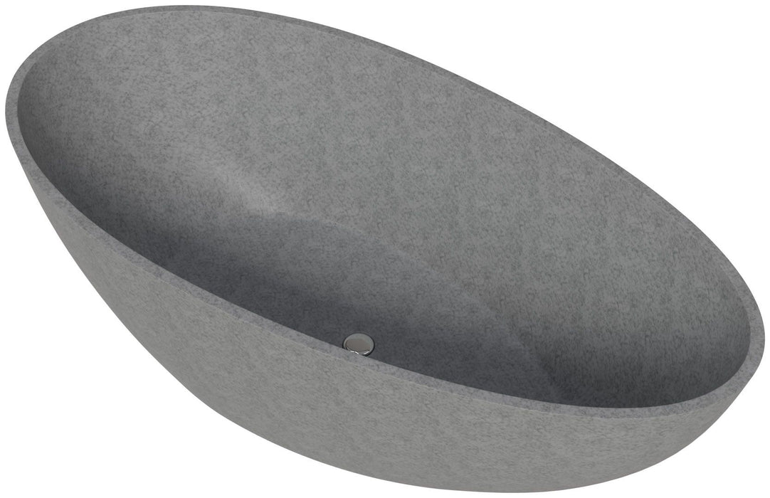 ALFI brand 72" Solid Concrete Tear Drop Freestanding Bathtub ABCO72TUB