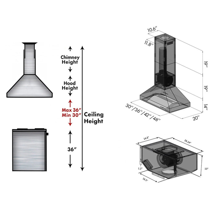 ZLINE 48" Remote Blower Island Range Hood, 597i-RS-48-400