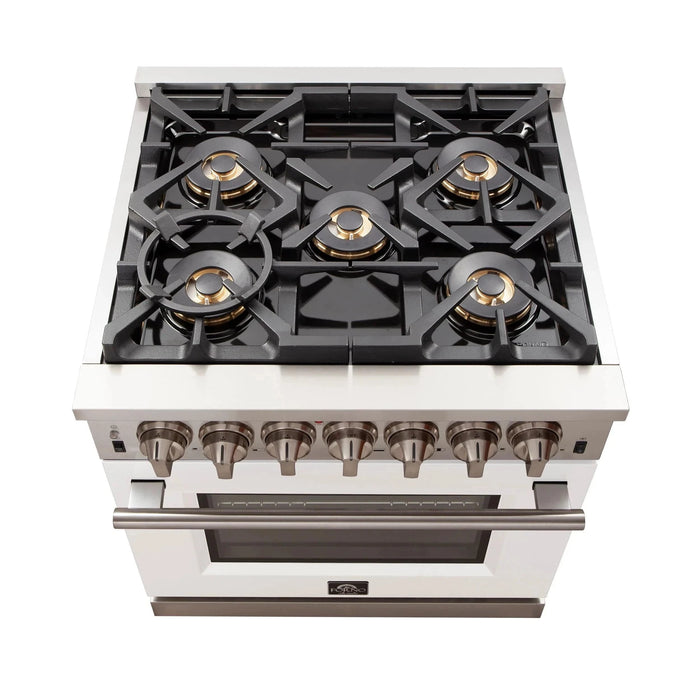FORNO Capriasca 30" Gas on Gas Range FFSGS6260-30WHT