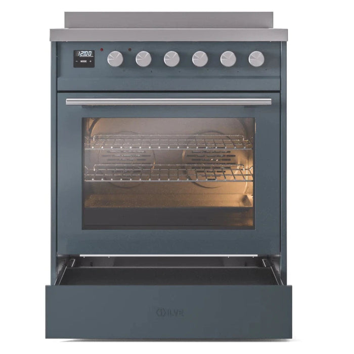 ILVE 30"Professional Plus Liquid Propane Dual Fuel Range, Blue Grey UP30WMPBGLP