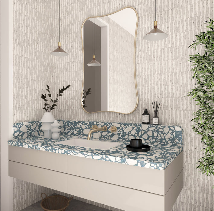 Hasha Italian Style Irregular Asymmetrical Bathroom Wall Mirror