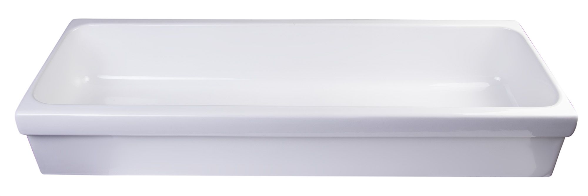 ALFI brand 48" White Above Mount Fireclay Bath Trough Sink AB48TR