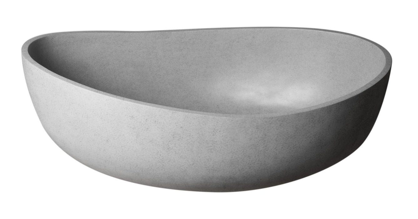ALFI brand 59" Solid Concrete Oval Freestanding Bathtub ABCO59TUB
