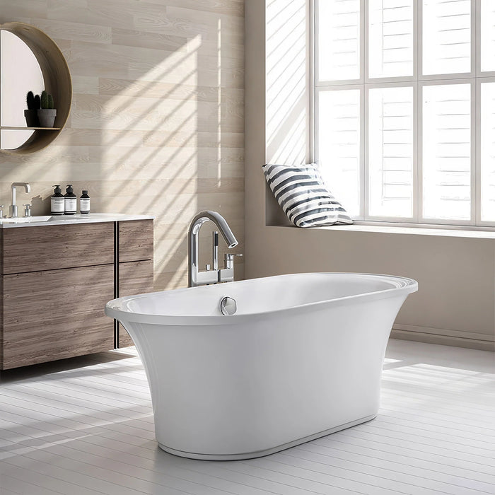 Whitehaus Oval Double Side Freestanding Acrylic Soaking Bathtub WHBL175BATH