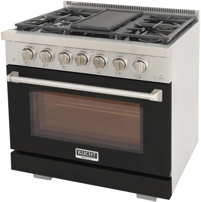 Kucht 36" Freestanding Professional Gas Range KFX3600X-BK