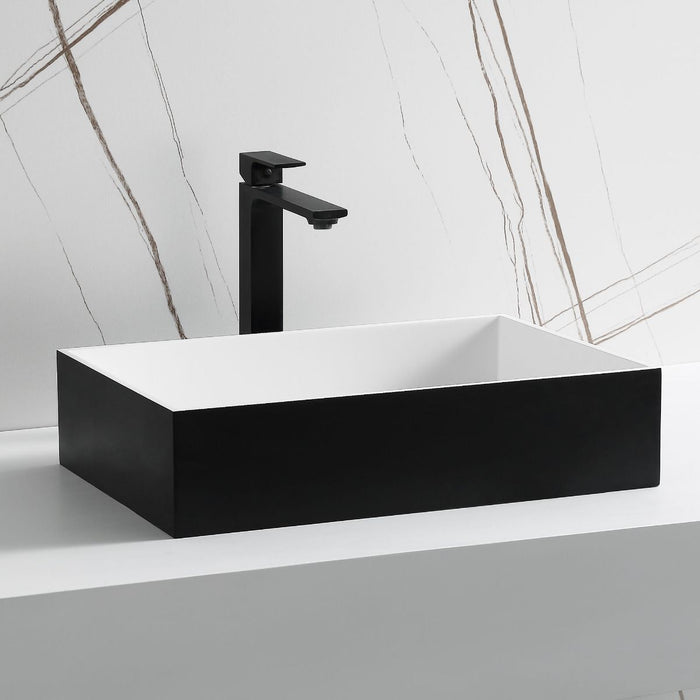 ALFI brand Black Matte 20" Solid Surface Resin Sink ABRS2014BM