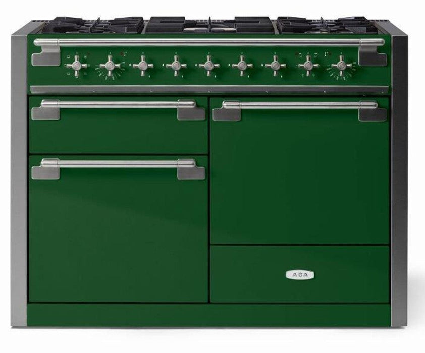 AGA 48" Elise Dual Fuel Range - Cornwall Green AEL481DFCWG