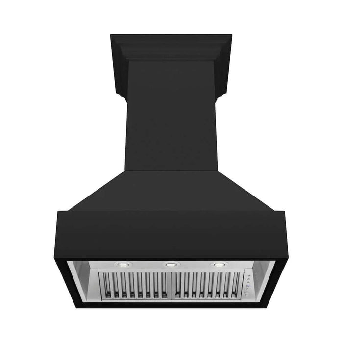 ZLINE Wooden Wall Mount Range Hood in Rustic Black Finish 355CC-30