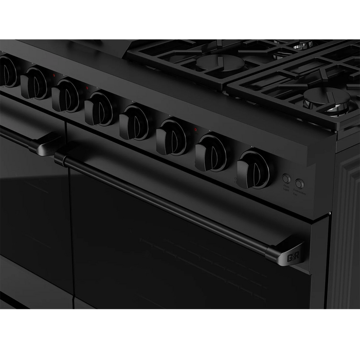 Gordon Ramsay by THOR Kitchen 48"Professional Natural Gas Range, Matte Black, RSG48EB