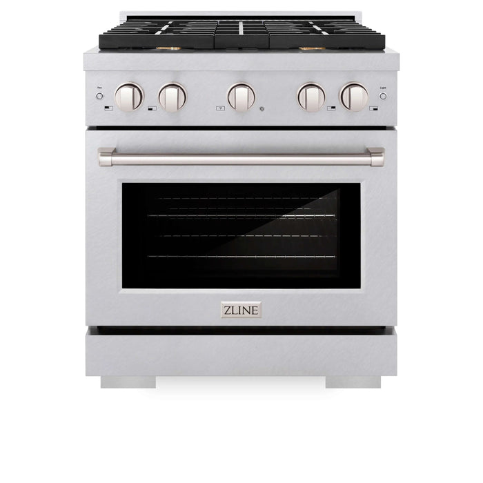 ZLINE 30"Paramount Dual Fuel Range DuraSnow® Brass Burners SDRS-BR-30