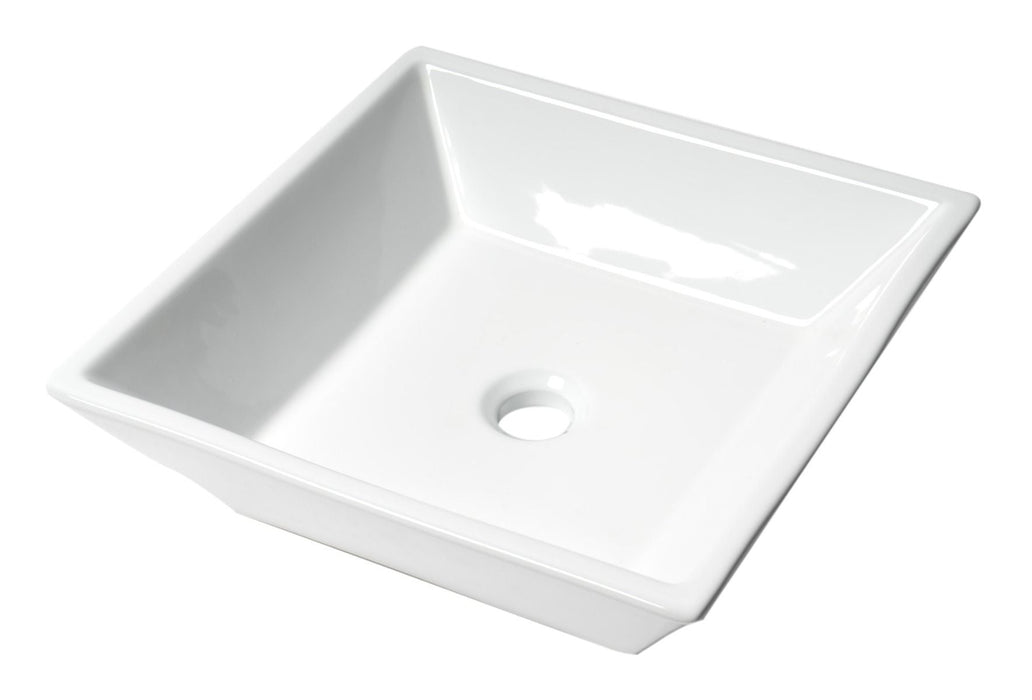 ALFI brand White 17" Square Above Mount Ceramic Sink ABC912