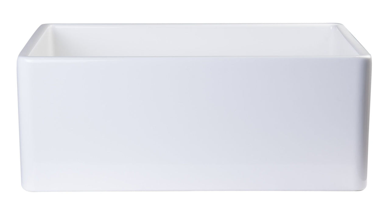 ALFI brand 26" Contemporary Smooth Fireclay Farmhouse Kitchen Sink AB505-W