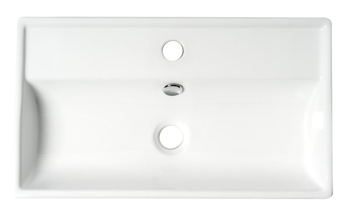 ALFI brand White 22" Rectangular Wall Mounted Ceramic Sink, Faucet Hole ABC122