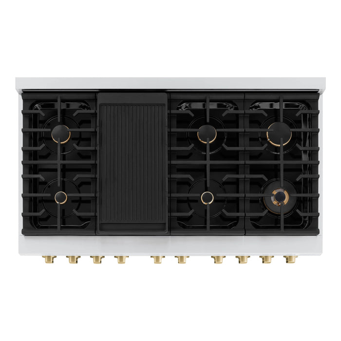 ZLINE 48"Paramount Dual Fuel Range Stainless Steel Champagne Bronze SDRZ-48-CB