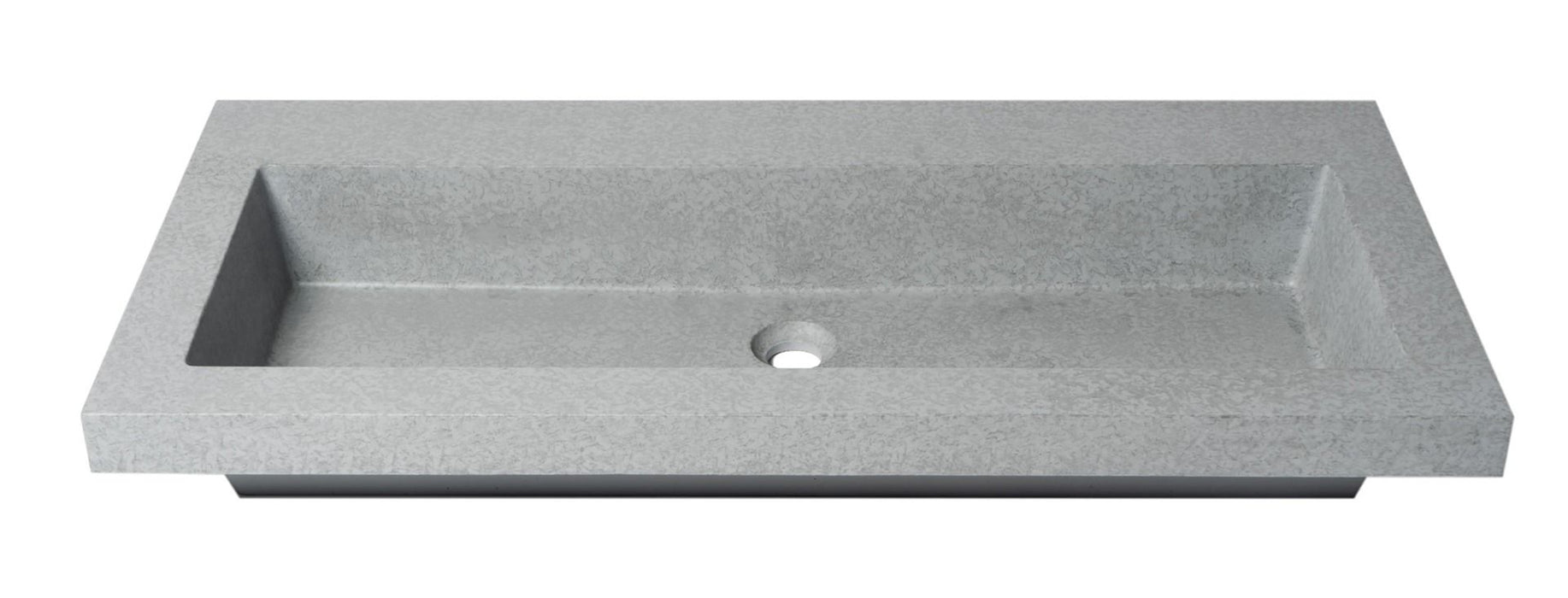 ALFI brand 40" Solid Concrete Gray Matte Trough Sink for the Bathroom ABCO40TR