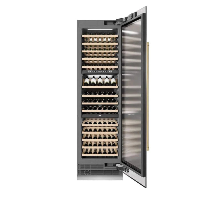 ZLINE 24"Triple Zone 100 Bottle Column Wine Cooler, Stainless Steel Champagne Bronze RCWVZ-304-24-CB