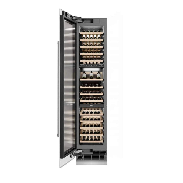ZLINE 18"Triple Zone 68 Bottle Left Hinge Column Wine Cooler, White Matte Stainless Steel RCWVL-WM-18